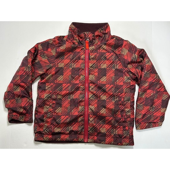 Kids Red Plaid Fleece Lined Jacket Size XS 4-5 Zip Up Outerwear‎ - Picture 2 of 7